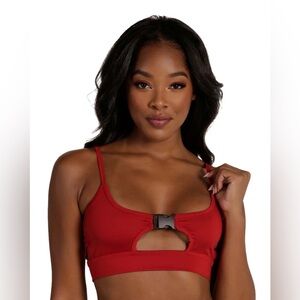 Red as a Cherry Cut Out Speed Clasp Top- IHeartRaves- medium